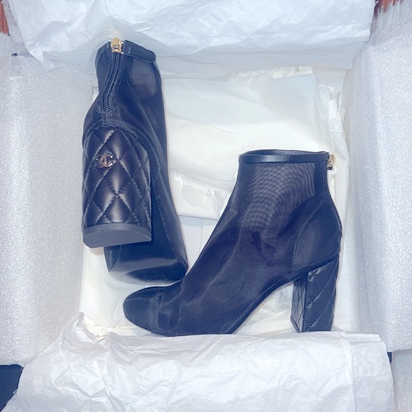 CHANEL Shoes - LOWEST PRICE DROP EVER!!! 
Authentic CHANEL Mesh & Lambskin Booties  Sz 37